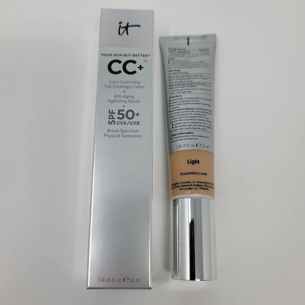 IT Cosmetics CC+ Color Correcting Full Coverage AntiAging Cream Light 1.08 Fl Oz